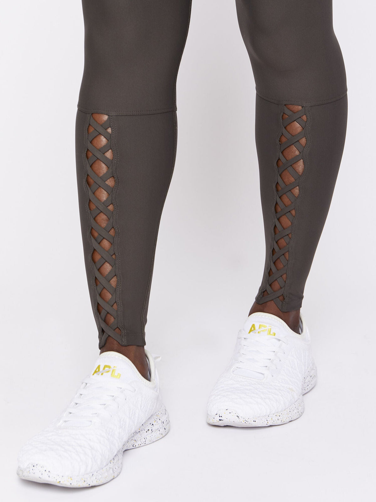 Lace-Up Green Leggings