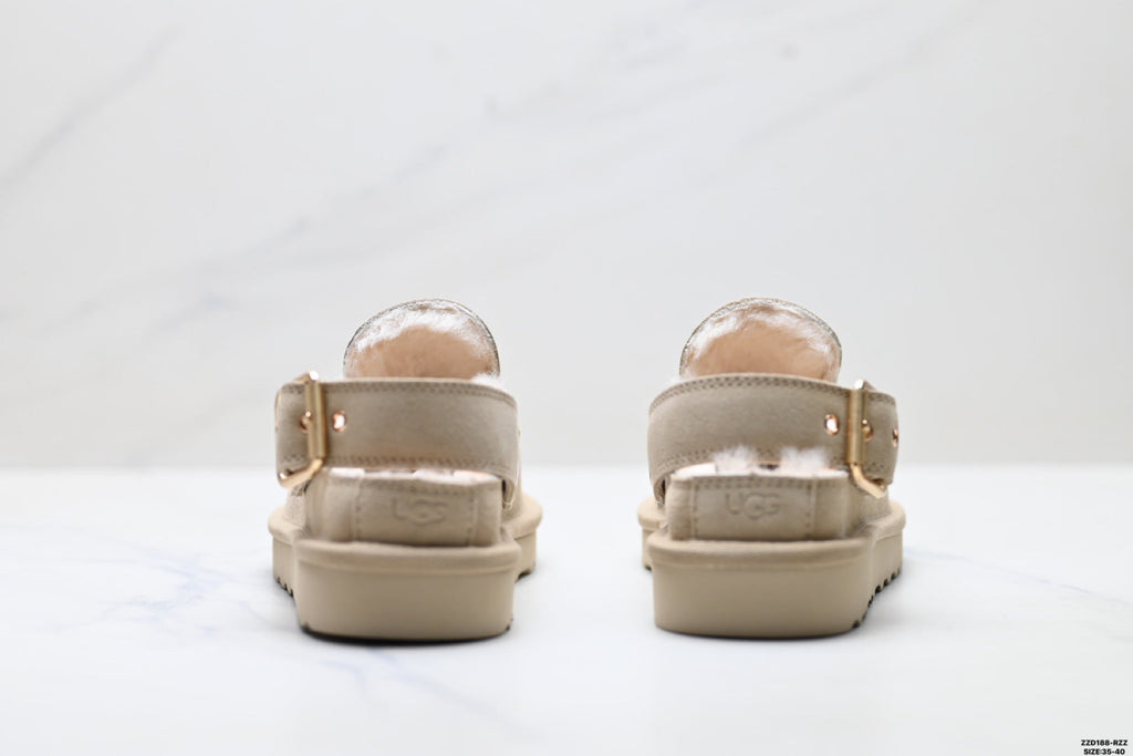 UGG Golden Family Shearling Buckle Clogs