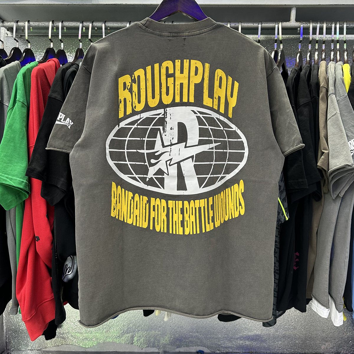 Rough Play Yellow Globe Graphic T-Shirt