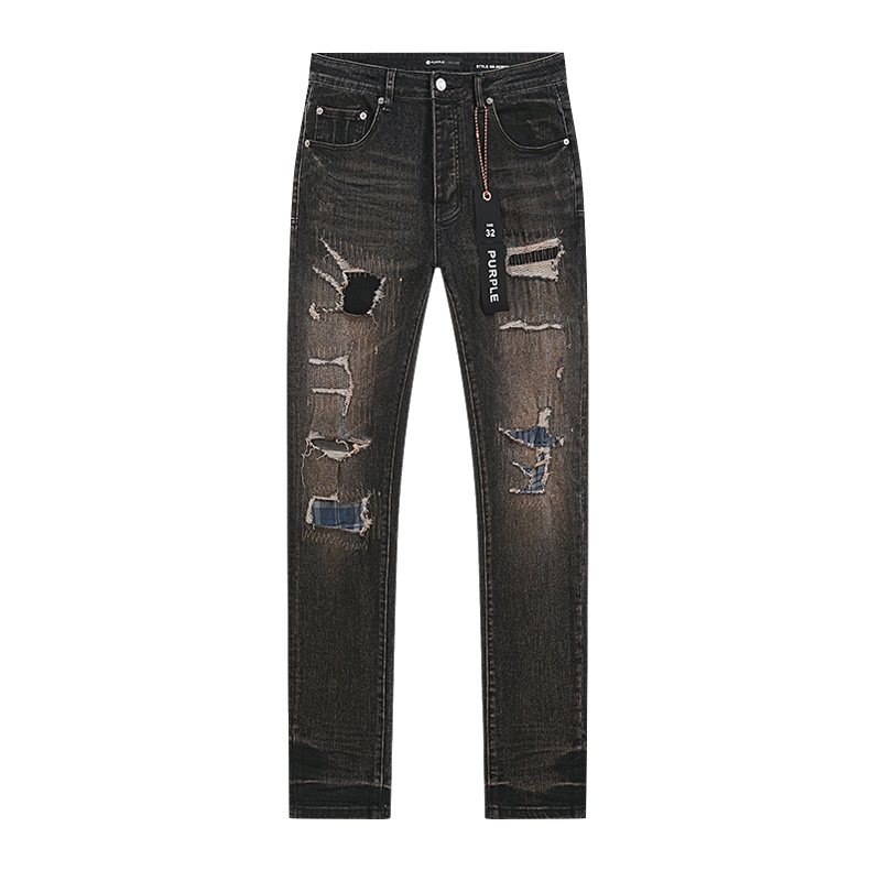 Purple Brand Black Distressed Skinny Jeans