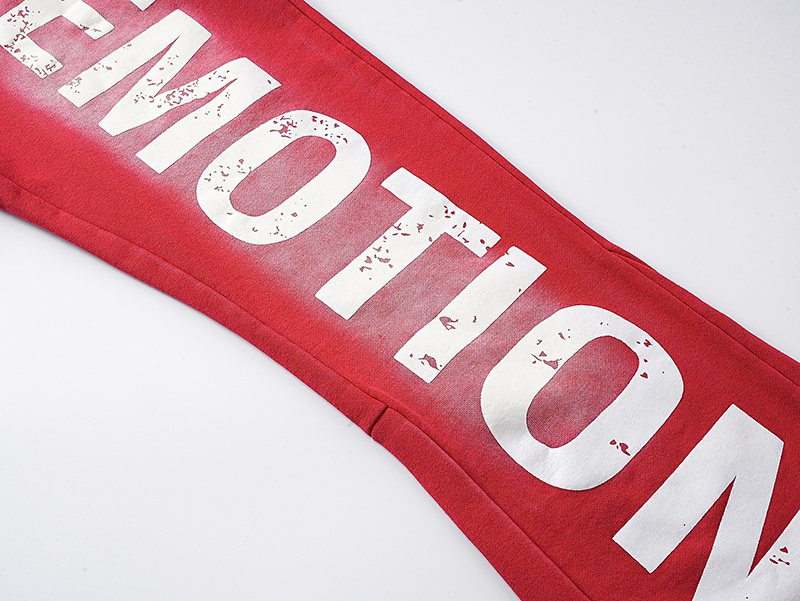MIXED EMOTION Washed Graphic Flared Pants