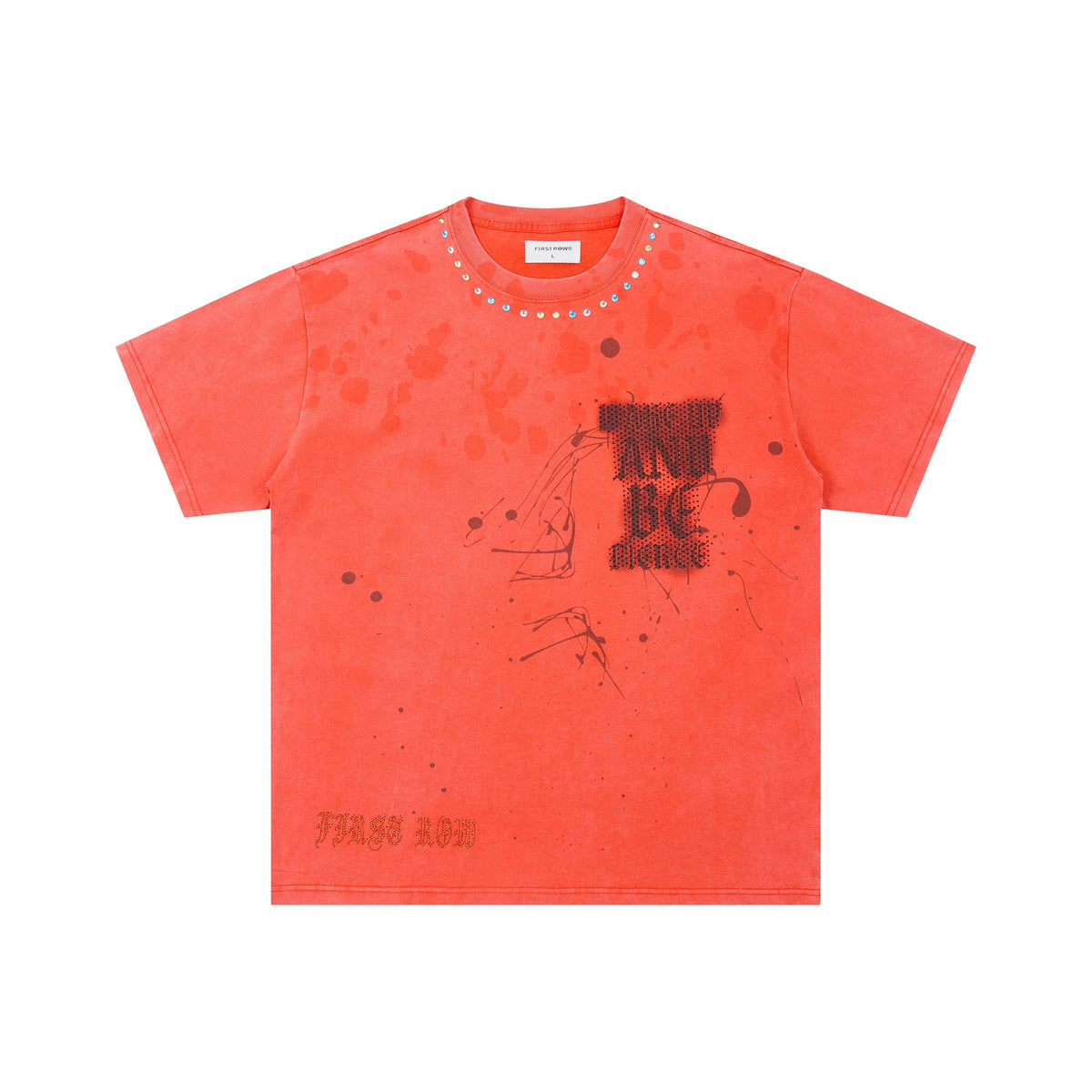 FIRST ROW Skull Rhinestone Graphic T-Shirt