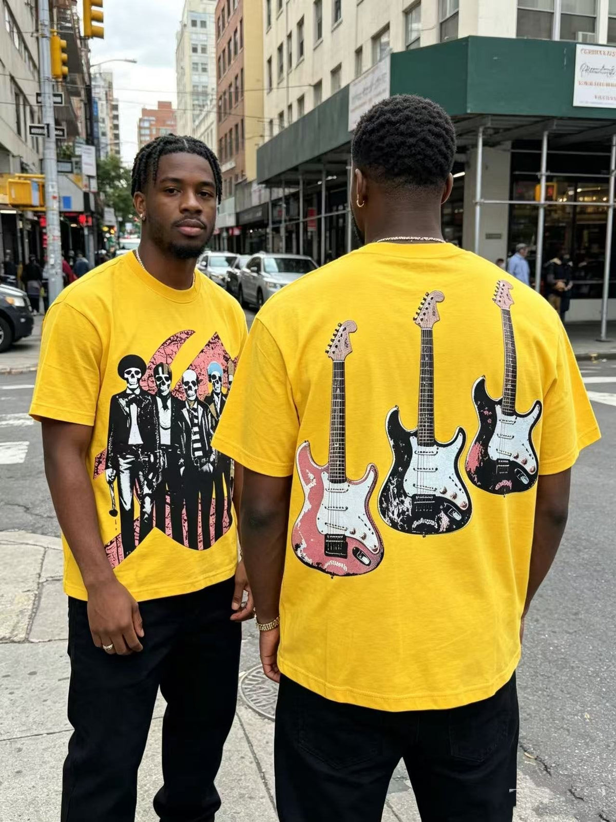 Godspeed Skeleton Band Guitar Graphic T-Shirt