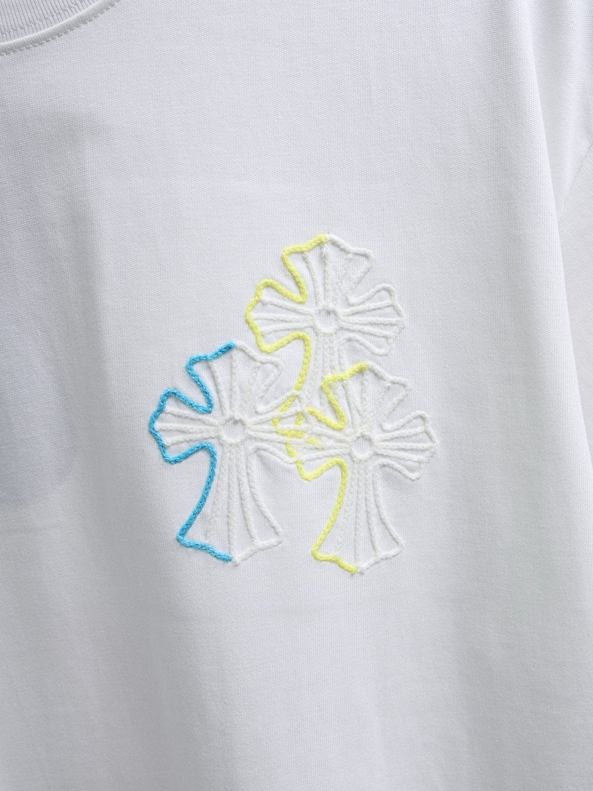 Chrome Hearts Floral Cross Embroidered T-Shirt