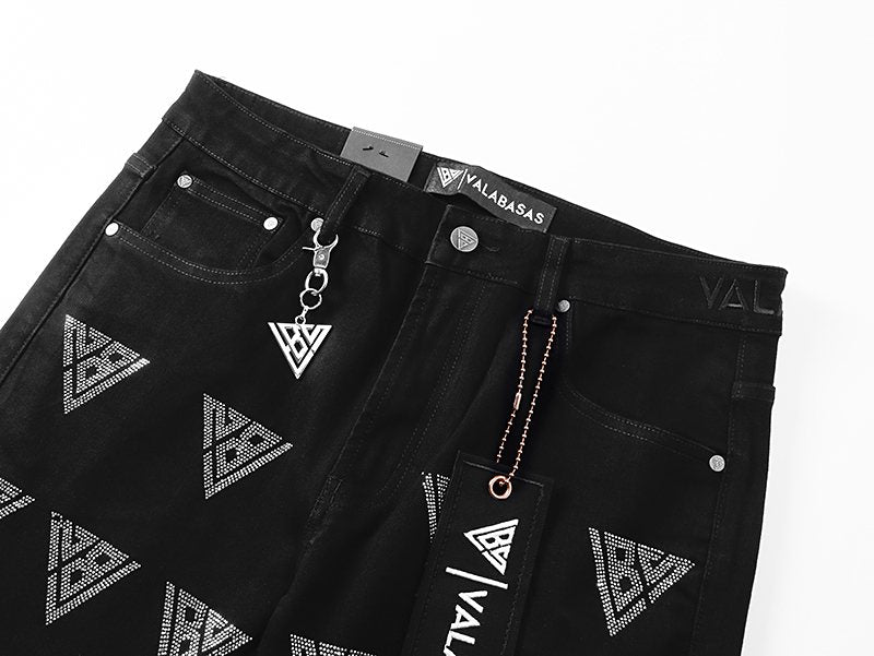 VALABASAS Black Triangle Motif Jeans