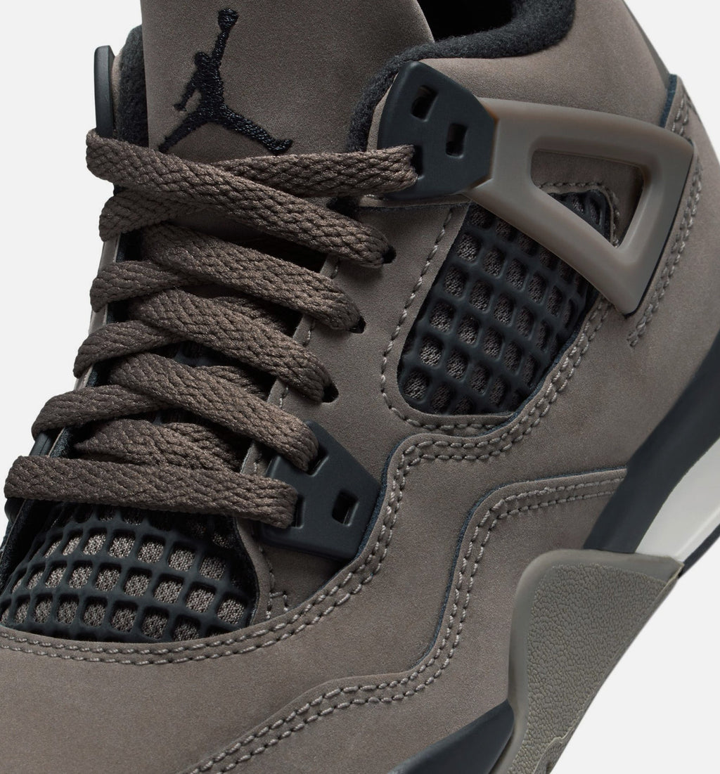 Air Jordan 4 Retro Cave Stone and Black Preschool Sneakers
