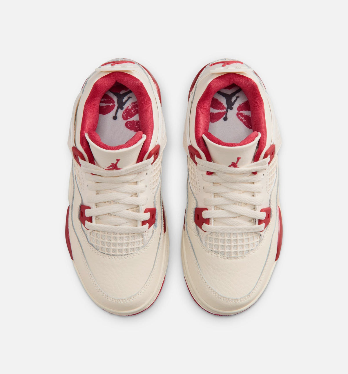 Air Jordan 4 Retro 'Valentine's Day' Preschool - Pale Ivory/Sierra Red/Tough Red