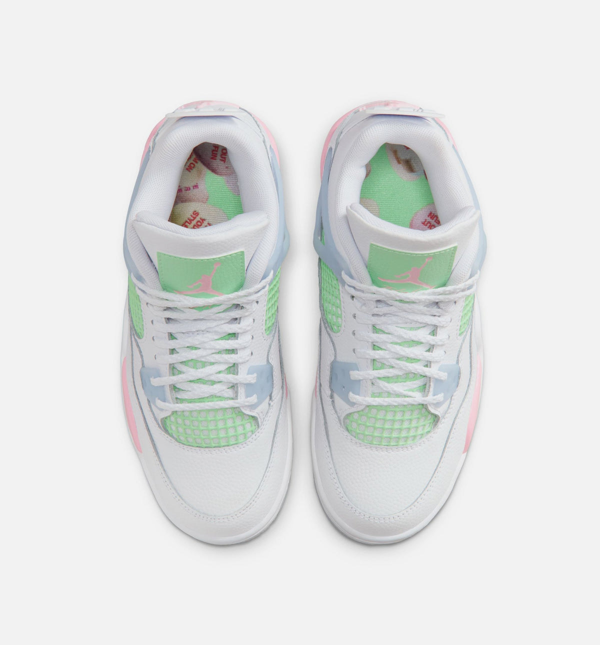Air Jordan 4 Retro Medium Soft Pink Grade School Lifestyle Shoes - White/Soft Pink/Light Blue