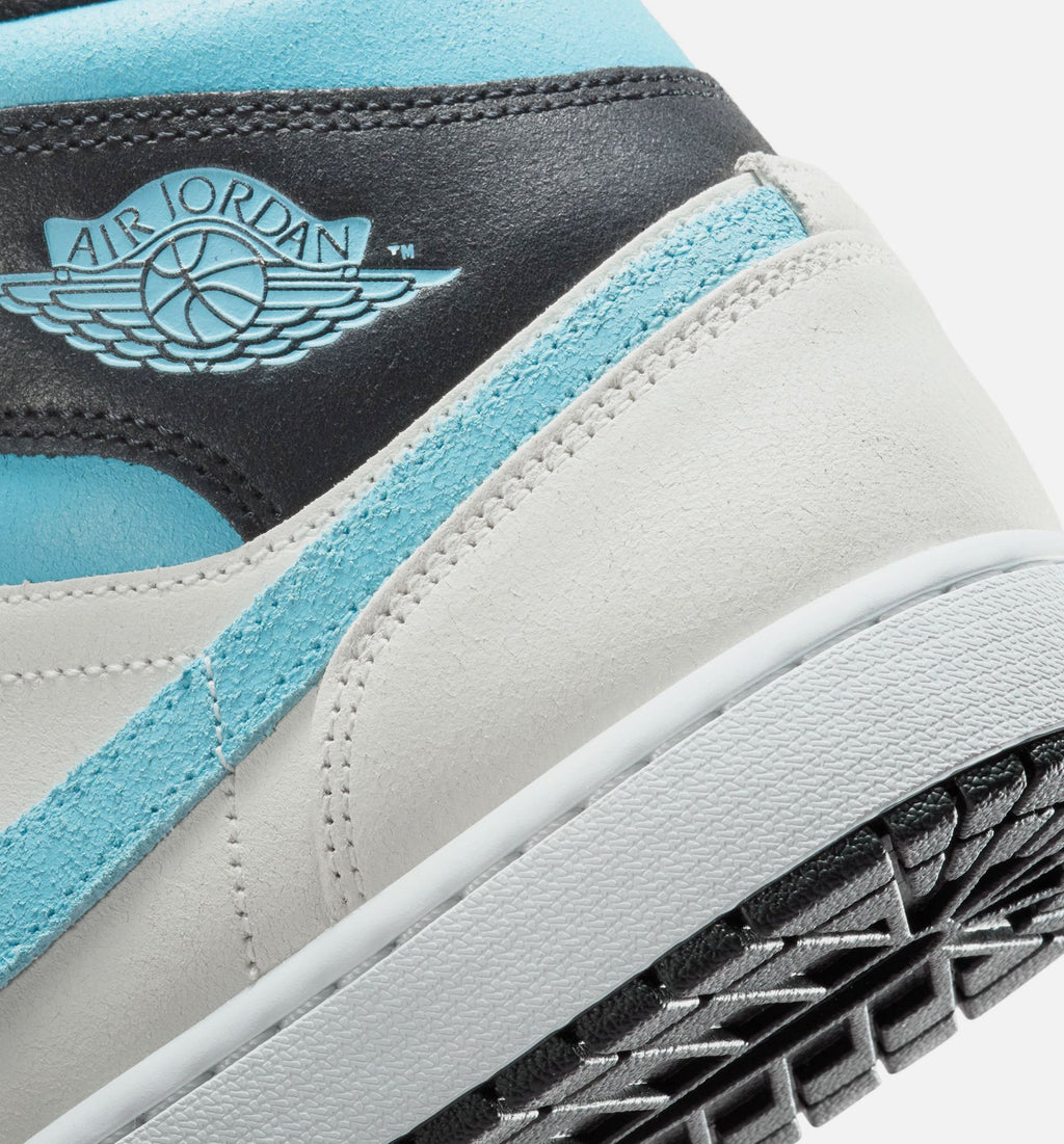 Air Jordan 1 Mid SE Men's Sneakers - Summit White / Cool Blue / Black