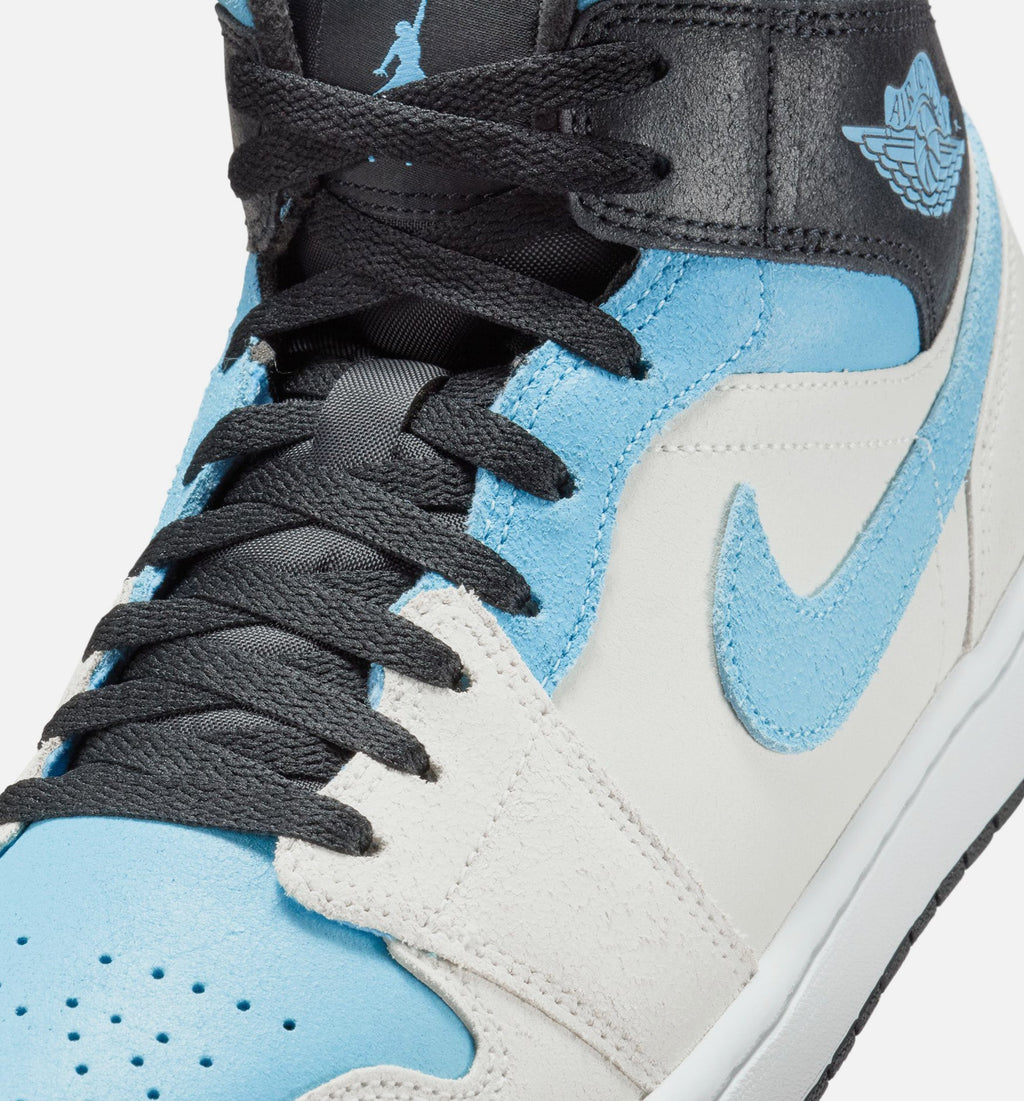Air Jordan 1 Mid SE Men's Sneakers - Summit White / Cool Blue / Black