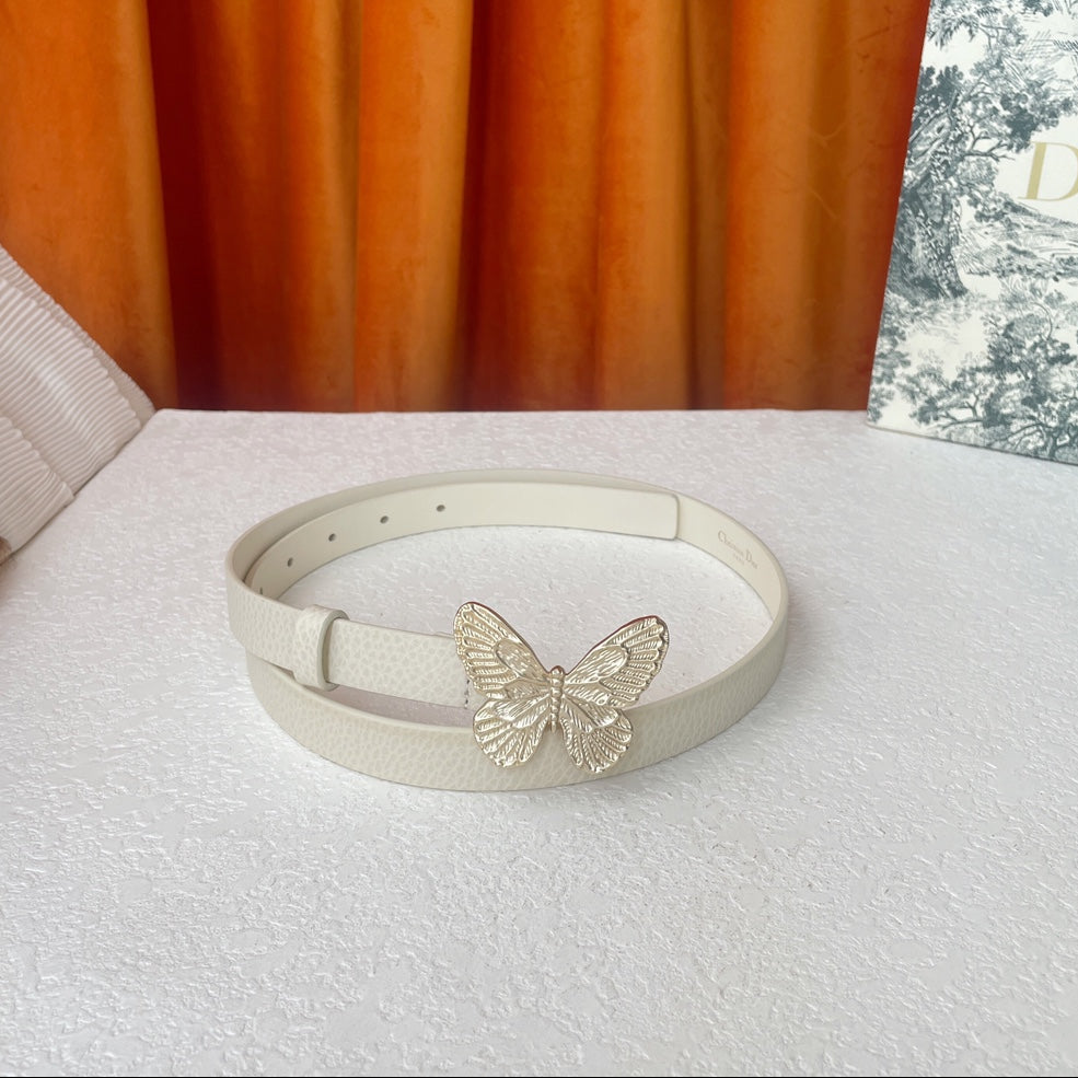 DIOR 25S BELT 20 MM IN CREAM WHITE CALFSKIN 567928