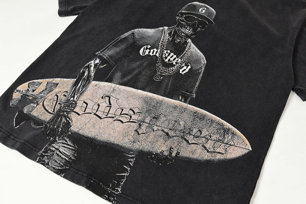 Godspeed Skull Surfer Graphic T-Shirt