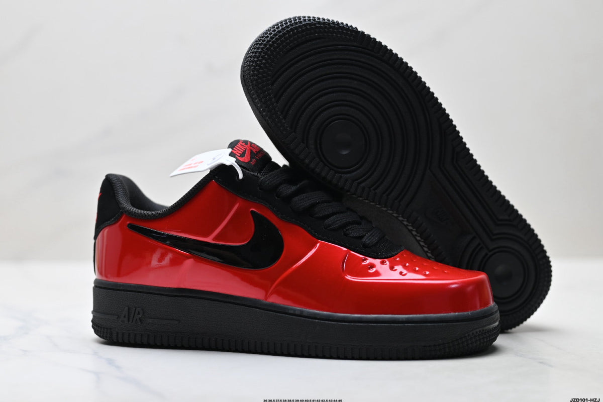 Nike Air Force 1 Low Red Black Unisex Sneakers Style 20
