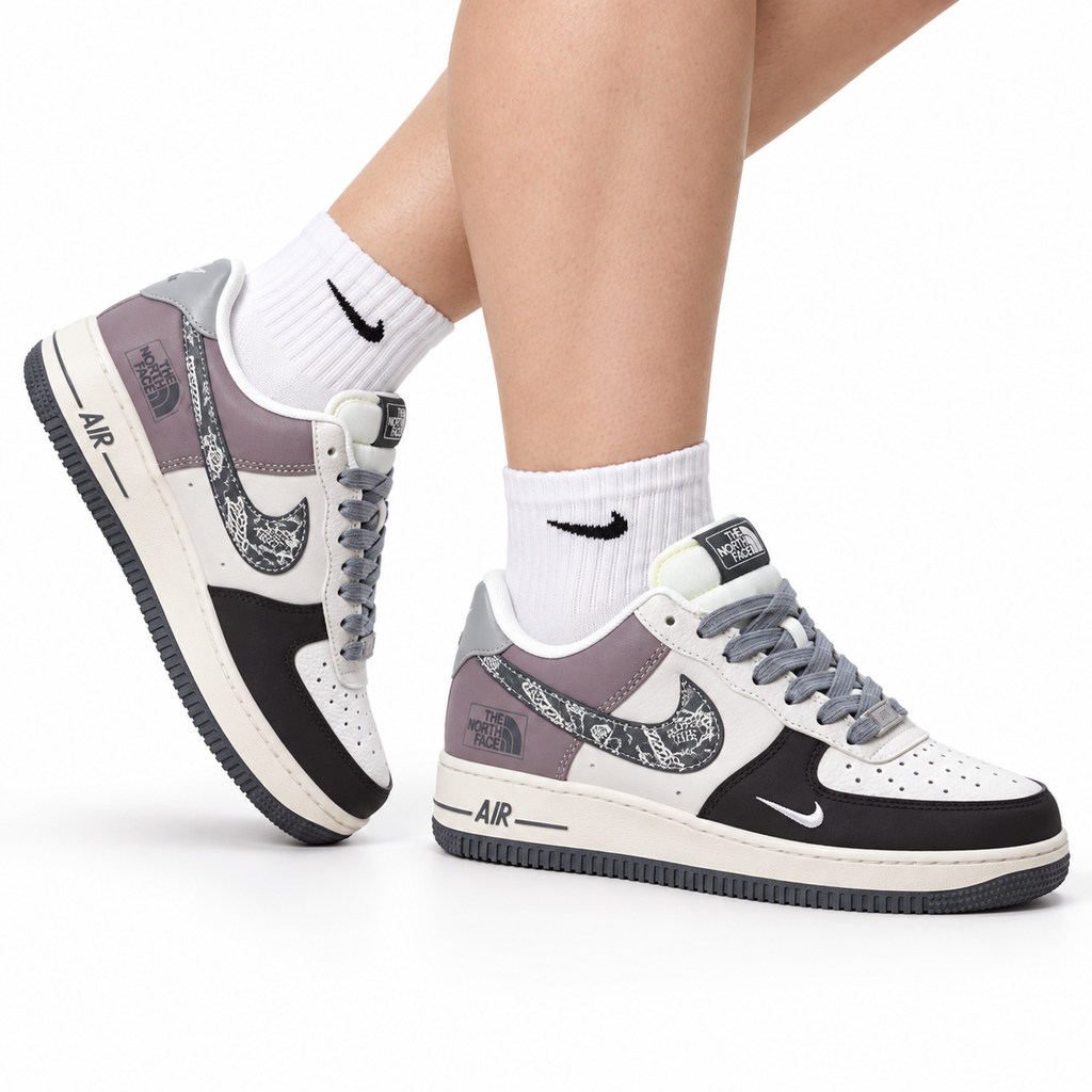 Nike Air Force 1 Low Outdoor Graphic | Grey White Leather Sneakers