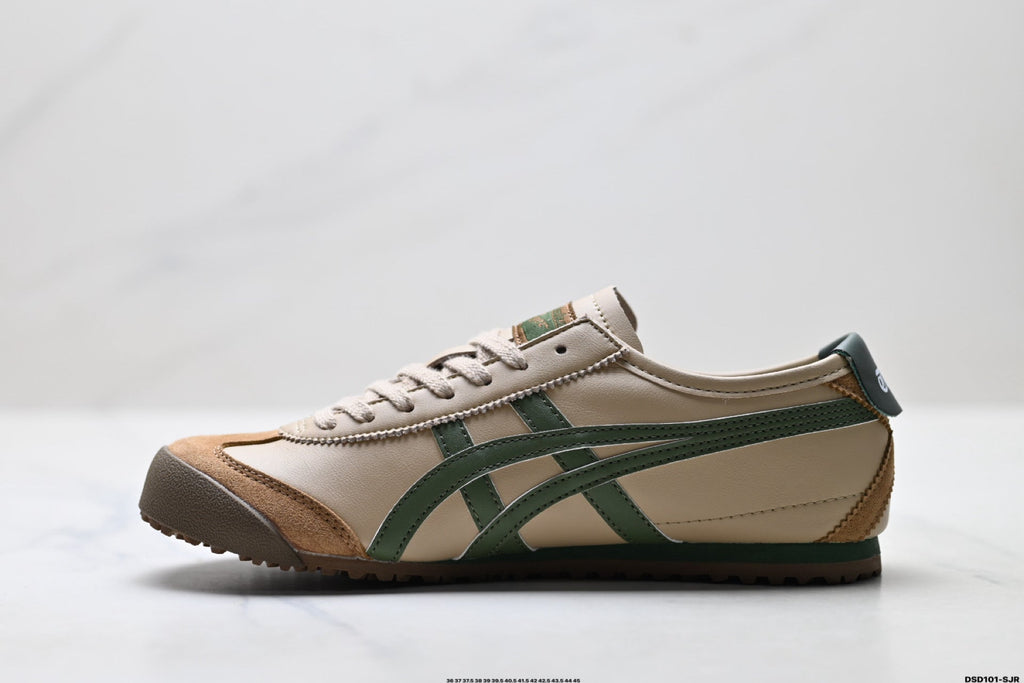 Onitsuka Tiger Retro Low Top Beige Green Gum Unisex Shoes Style 08