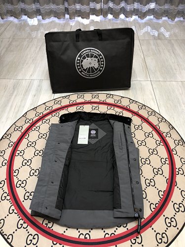 Canada Goose Charcoal Grey Quilted Puffer Vest with Stand Collar