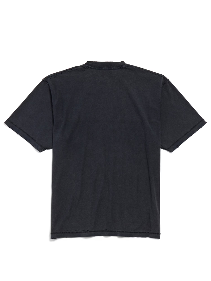 Balenciaga Logo Patch Inside-Out T-Shirt in Black