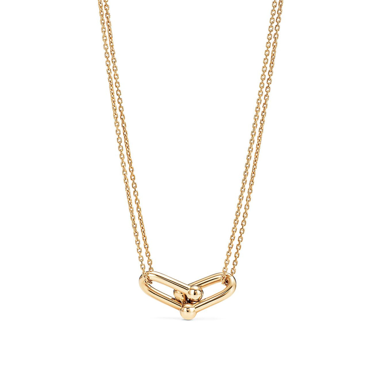 TIFFANY HARDWEAR GOLD DOUBLE LINK NECKLACE
