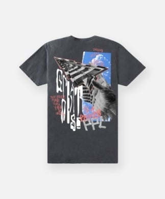 Paper Planes Collage Tee 'Washed Black'