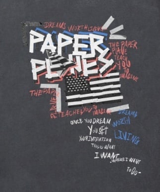 Paper Planes Collage Tee 'Washed Black'