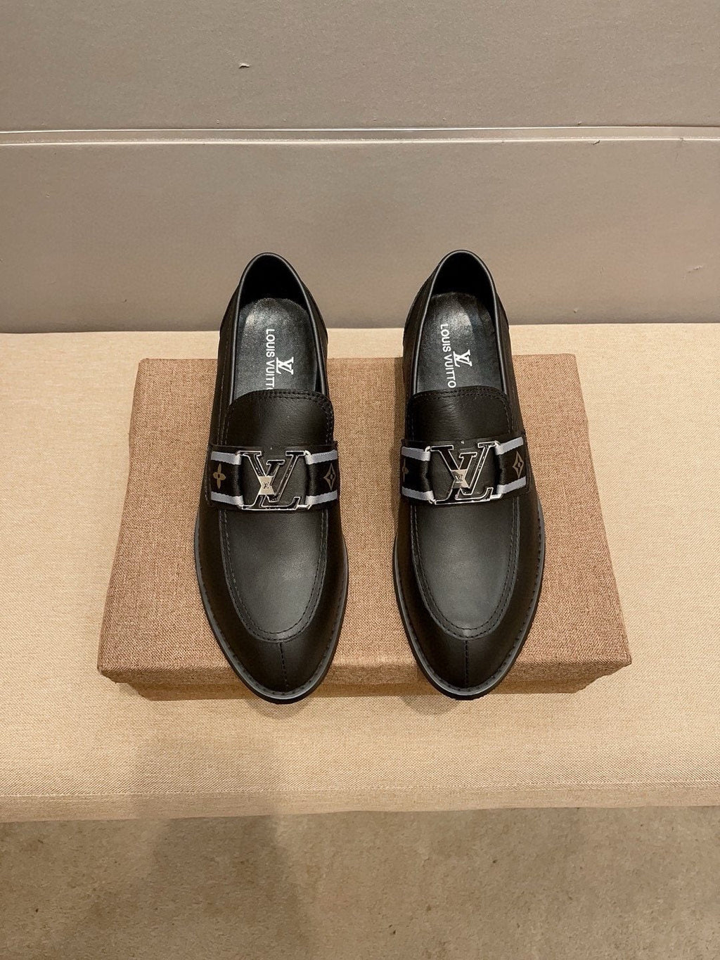 Louis Vuitton Men's Black Buckle Loafers