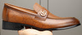 Gucci Brown Monogram Hardware Loafers