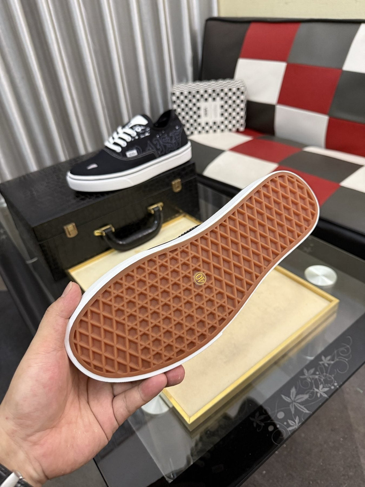 Vans Black Graphic Low-Top Sneakers - White Rubber Sole
