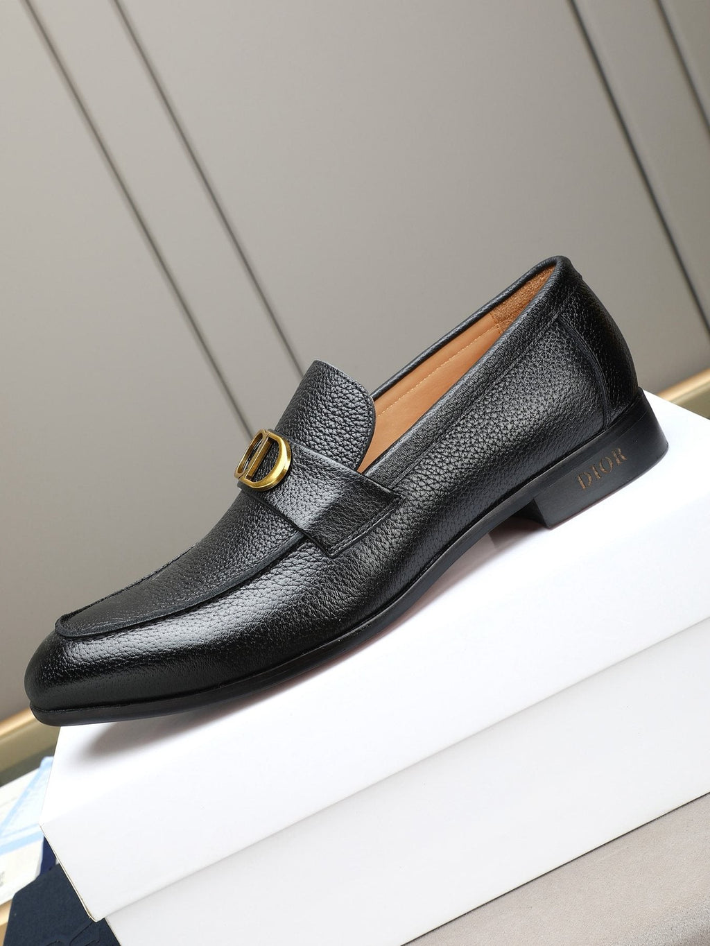 Dior Black Buckle Loafers