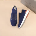 Brunello Cucinelli Navy Knit Sneakers