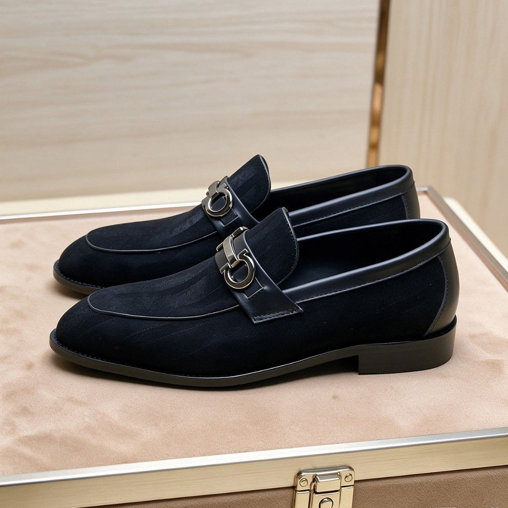 Ferragamo Black Bit Loafers