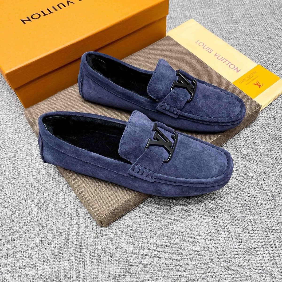 Louis Vuitton Men's Navy Blue Hardware Loafers