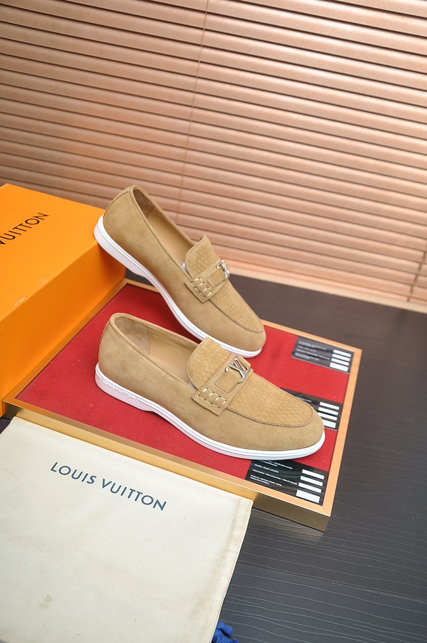 Louis Vuitton Tan Buckle Loafers