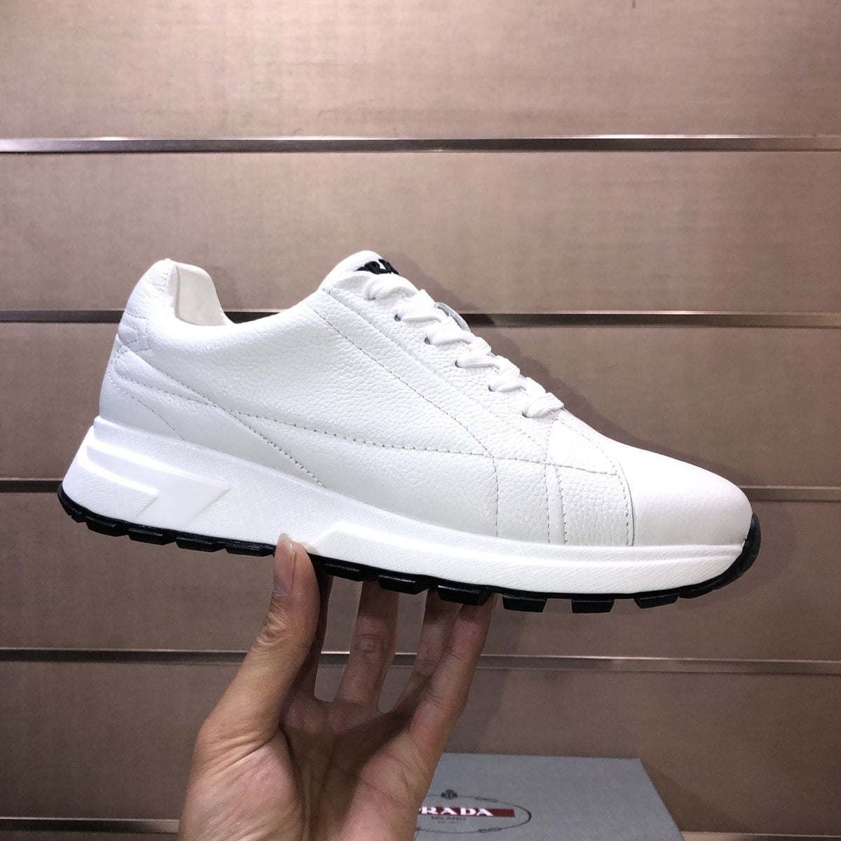 Prada White Low-Top Sneakers
