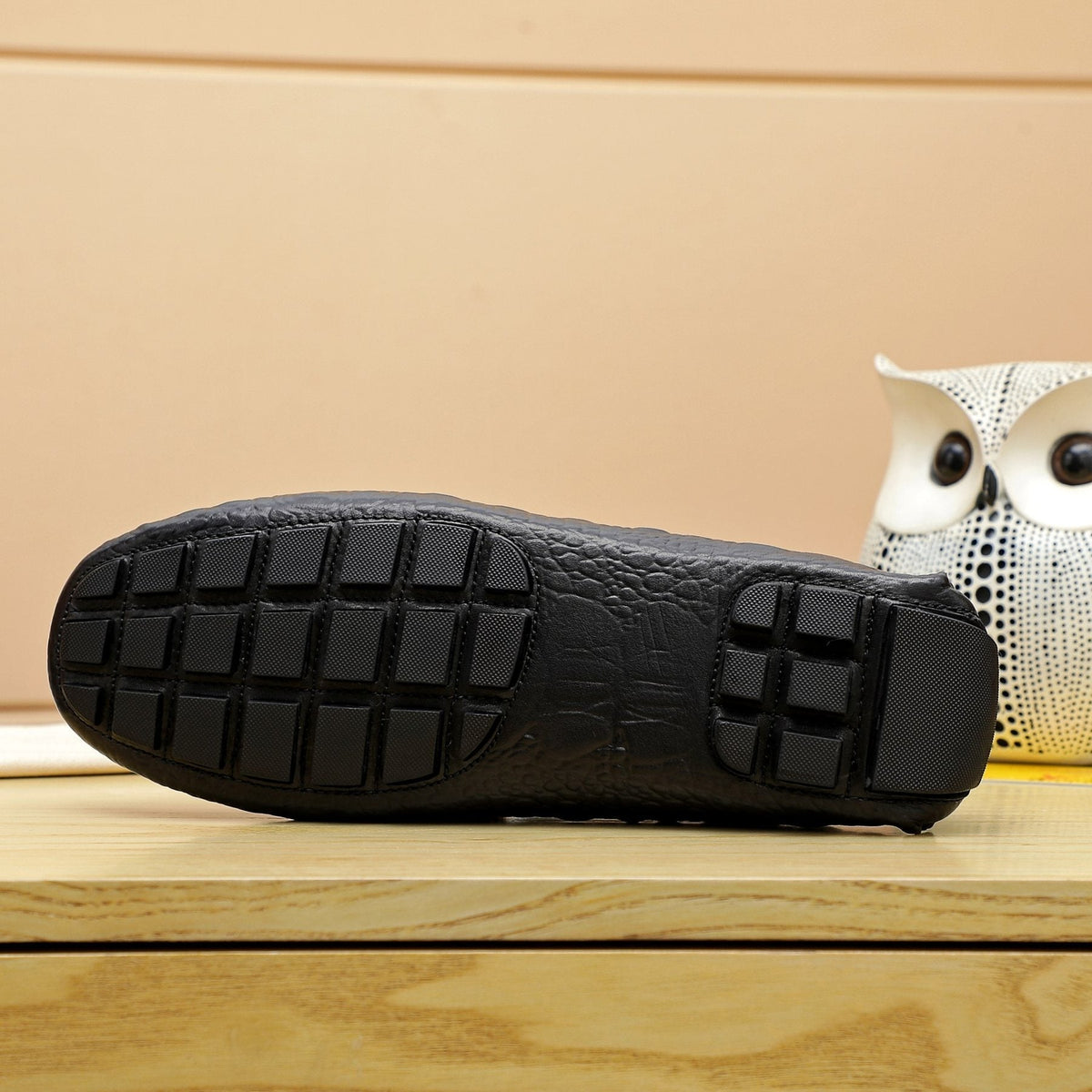 Louis Vuitton Black Textured Driving Loafers