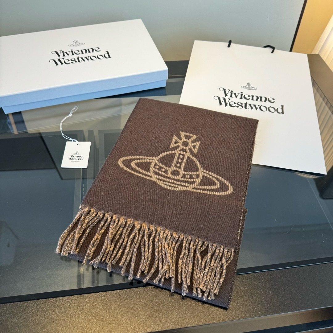 Vivienne Westwood Orb Fringed Scarf