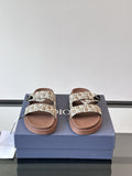 Dior Men's Patterned Strap Slide Sandals - Open-Toe Slip-On Design