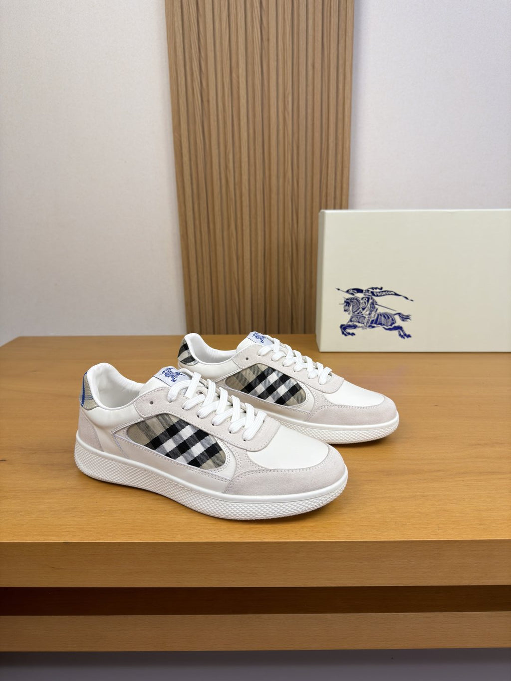 Burberry Check-Panel Low-Top Sneakers