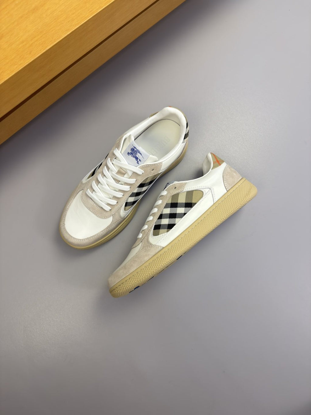 Burberry Check-Panel Low-Top Sneakers