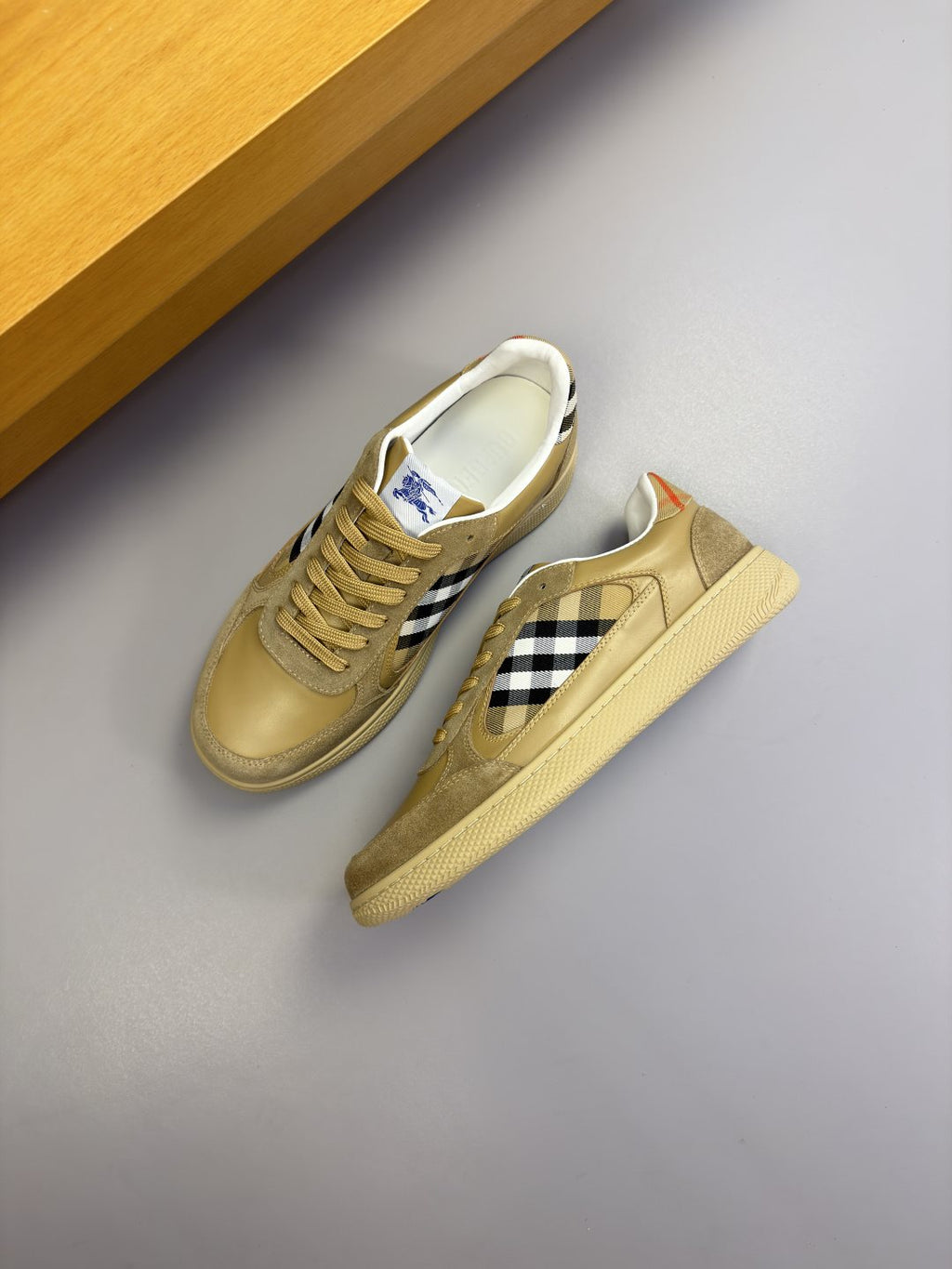 Burberry Check-Panel Low-Top Sneakers