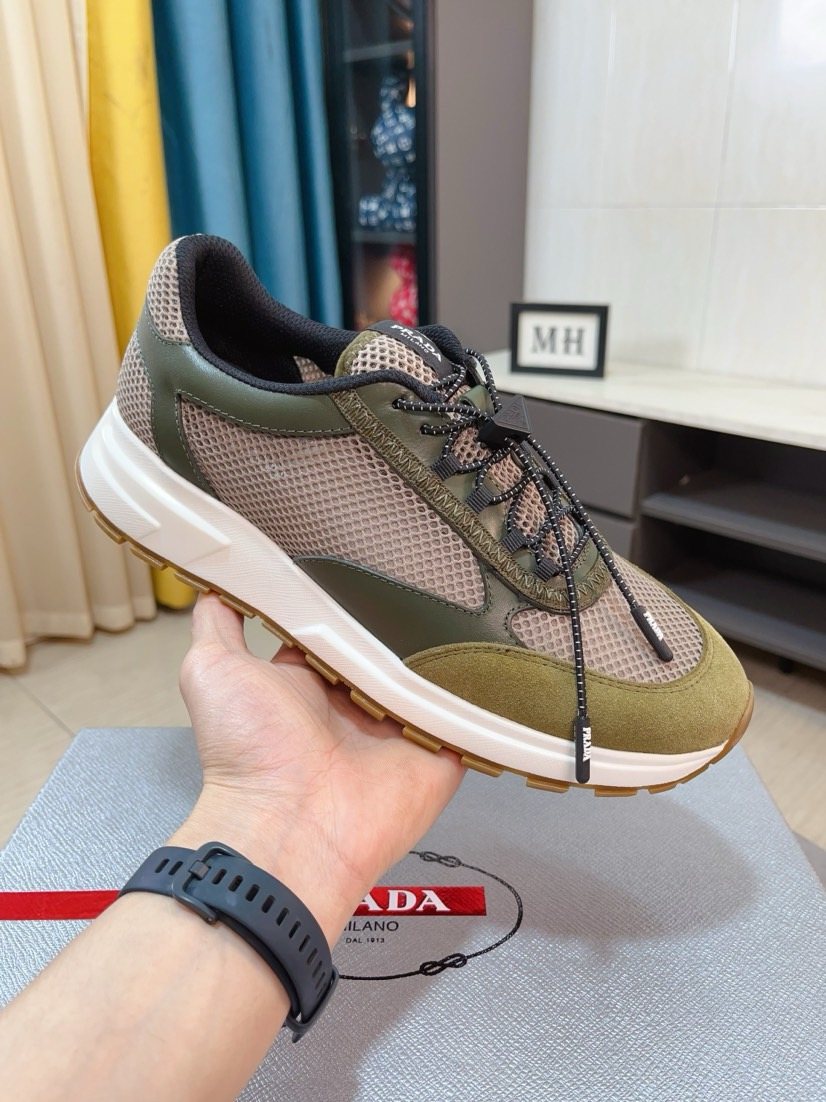 Prada Men's Mesh Lace-Up Sneakers