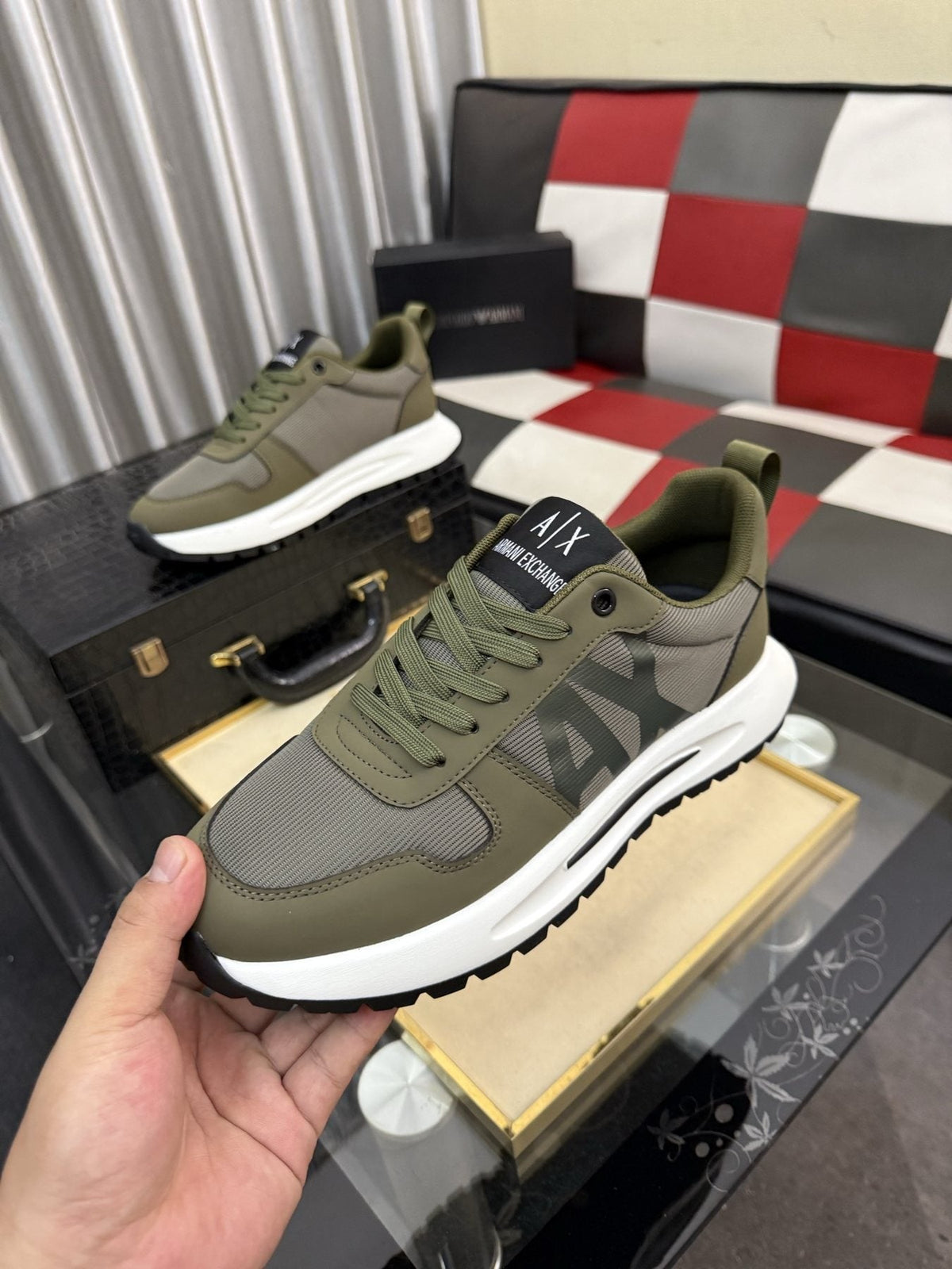 Armani Side-Graphic Casual Sneakers