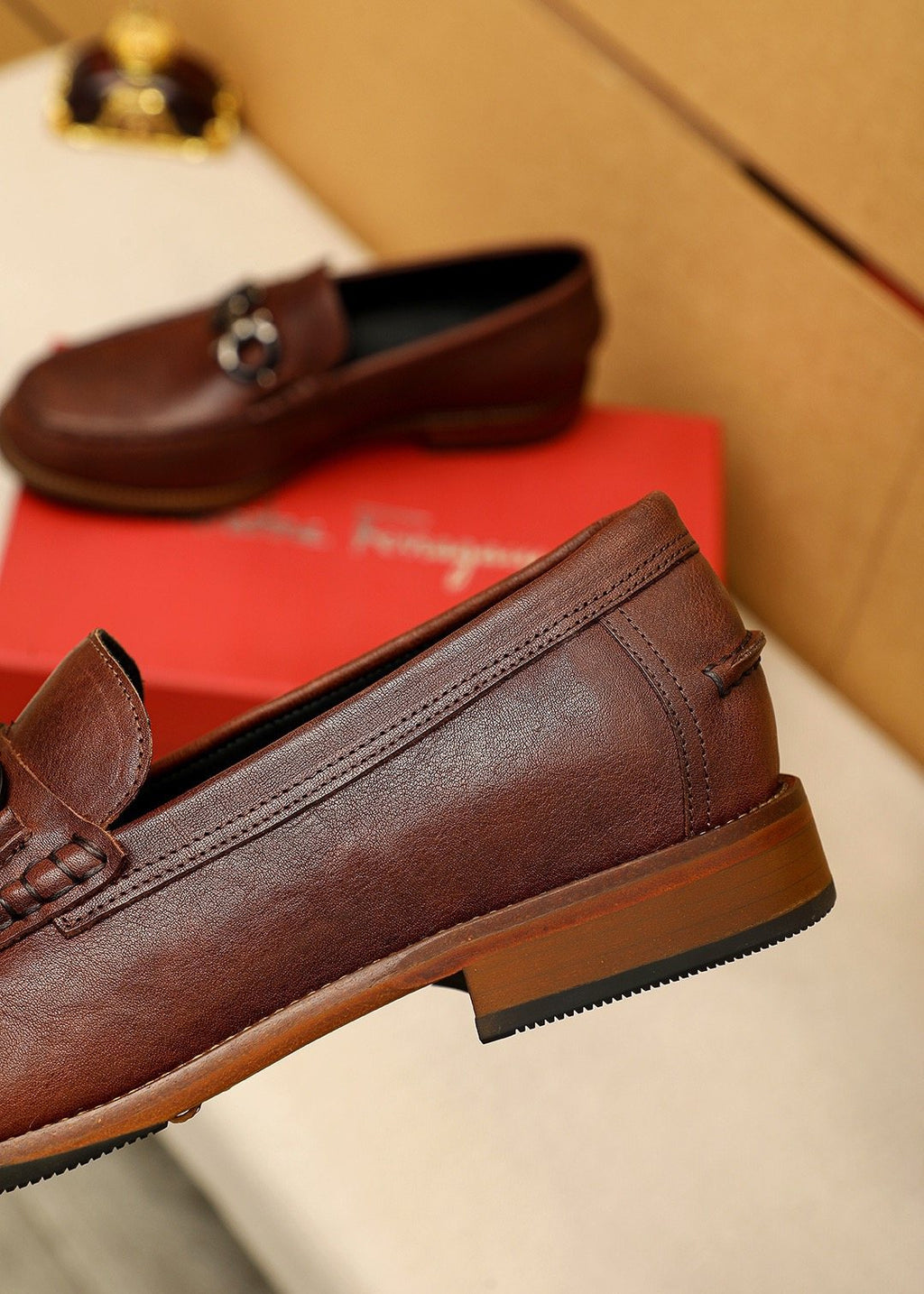 Salvatore Ferragamo Men's Leather Bit Loafers - Metal Bit Vamp Detail