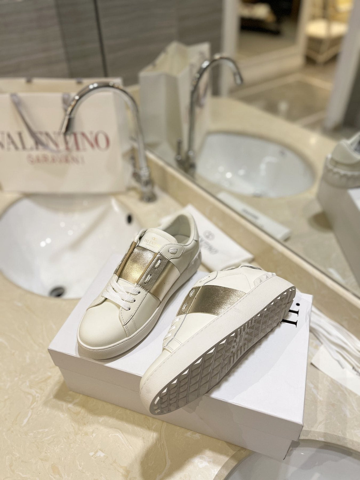 Valentino Studded Low-Top Sneakers