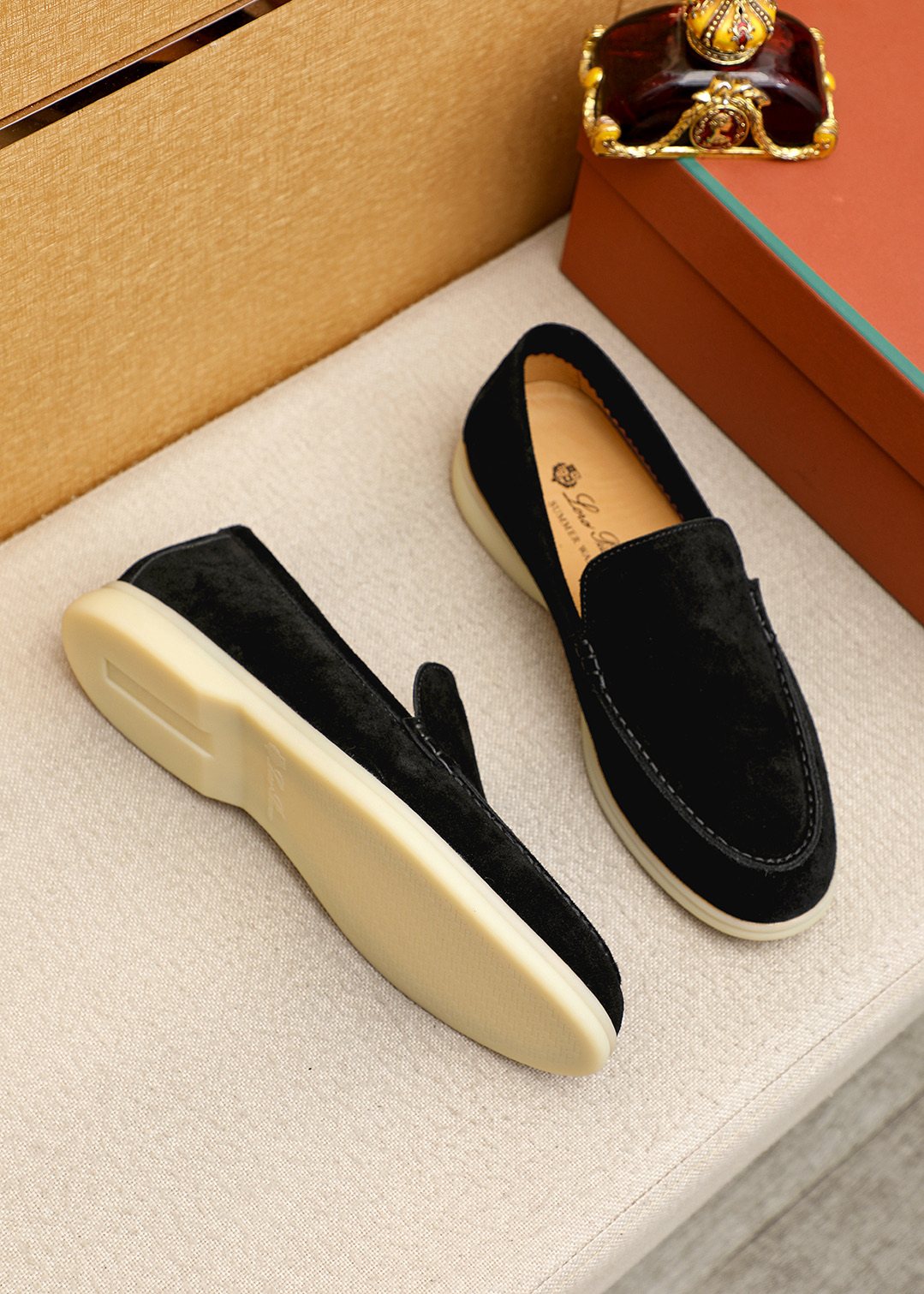 Loro Piana Suede Slip-On Loafers