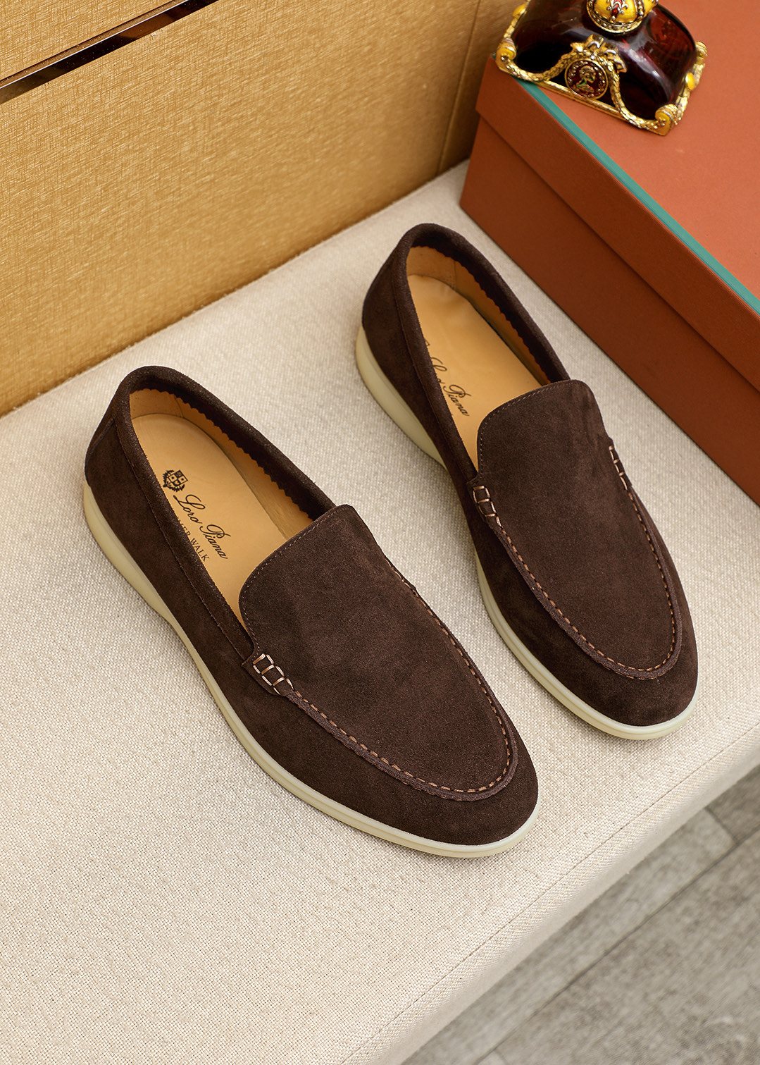 Loro Piana Suede Slip-On Loafers