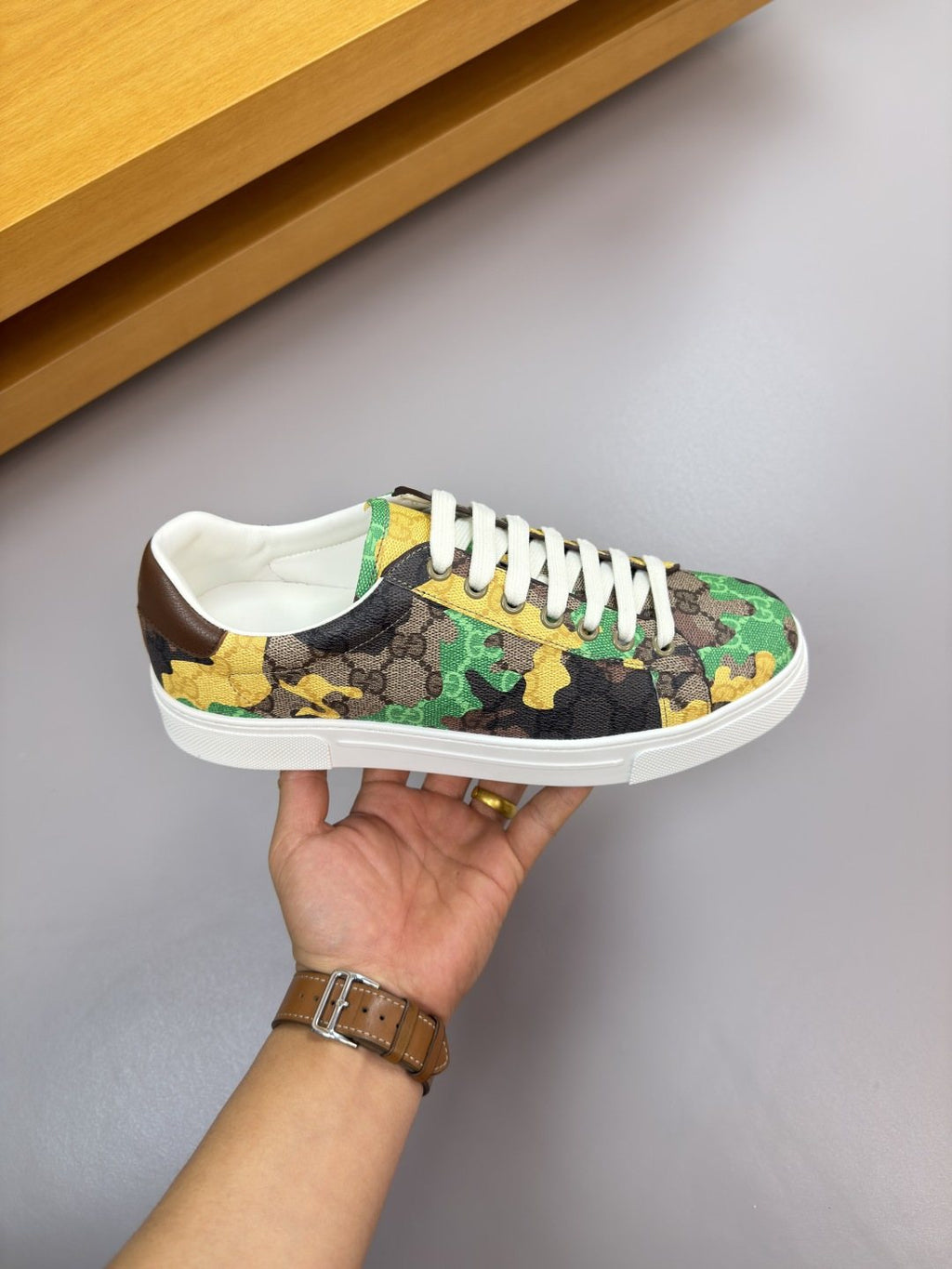 Gucci Turquoise Patterned Low-Top Sneakers