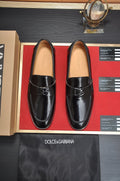 Dolce & Gabbana Leather Logo-Hardware Loafers