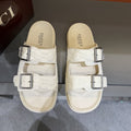 Gucci Two-Buckle Monogram Slide Sandals