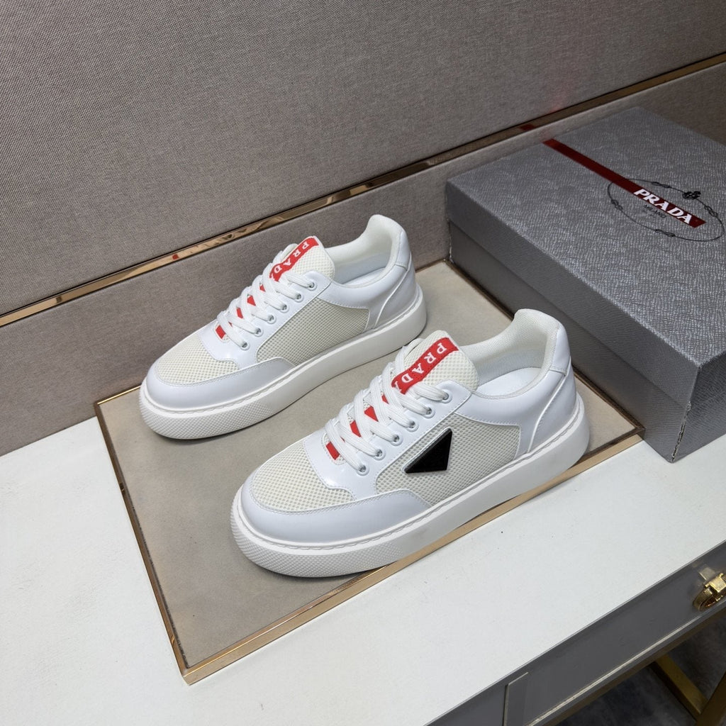 Prada Men's Mesh Panel Low-Top Sneakers