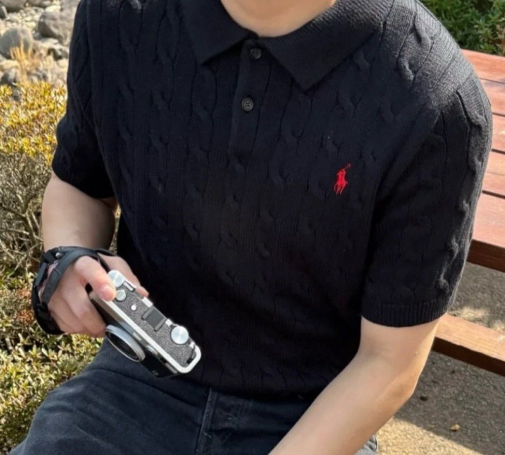 Ralph Lauren Cable-Knit Polo Shirt
